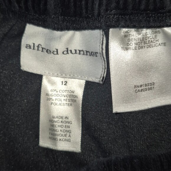 ALFRED DUNNER 2-piece casual fleece jacket and pants set, black in size 12 - Picture 16 of 16